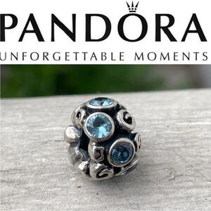 Rare Pandora Blue Primrose Path Charm 925 Ale